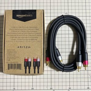 ●Amazonベーシック RCAオーディオケーブル 1.2m (2RCAオス - 2RCAオス) スピーカー用 ブラック 未使用