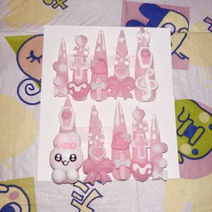 地雷 量産 量産型 平成女児 うさぎ ネイルチップ 現品