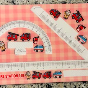 消防デザインプラスチック定規
