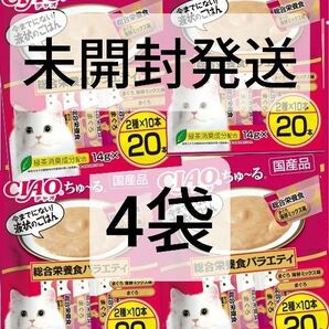 イナバペットフードいなば CIAO ちゅ〜る 総合栄養食バラエティ 14g×20本4袋セット 合計80本