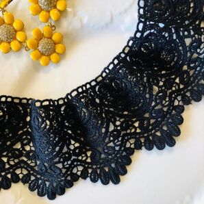 R601 綿レース 巾約9cm*2m 黒