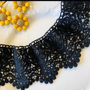 R601 綿レース 巾約9cm*2m 黒