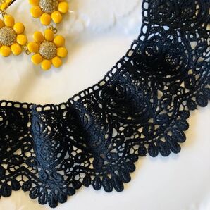 R601 綿レース 巾約9cm*2m 黒