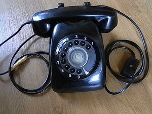  Showa Retro / used *600-A2 black telephone 1967 year Japan electro- electro- . company 