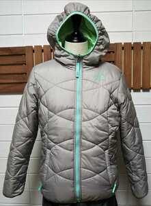 美品★THE NORTH FACE★ノースフェイス★リバーシブル★ジャンパー★160cm★S★L/G★14/16★グレー★イエロー★グリーン★防寒★