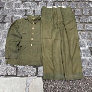 1940s 日本製 国民服 セットアップ 国防色 ヴィンテージ ミリタリー