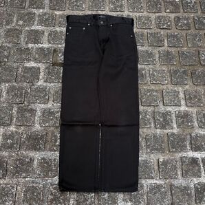 OR GLORY オアグローリー ブラックデニム ストレート レザーパッチ 日本製