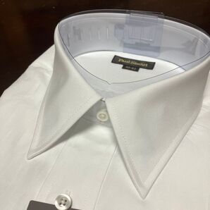 ポールスチュアート 高級番手 白無地ワイシャツ L(42-82)レギュラーカラー