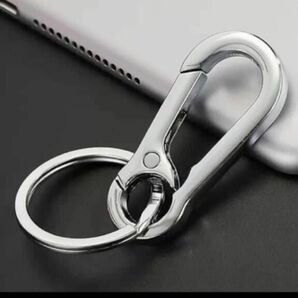 キーリング キーホルダー カラビナ 1個 シルバー