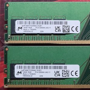【動作確認済】デスクトップ用 Micron DDR4-3200 16GB×2 計32GB(MTA8ATF2G64AZ-3G2E1)