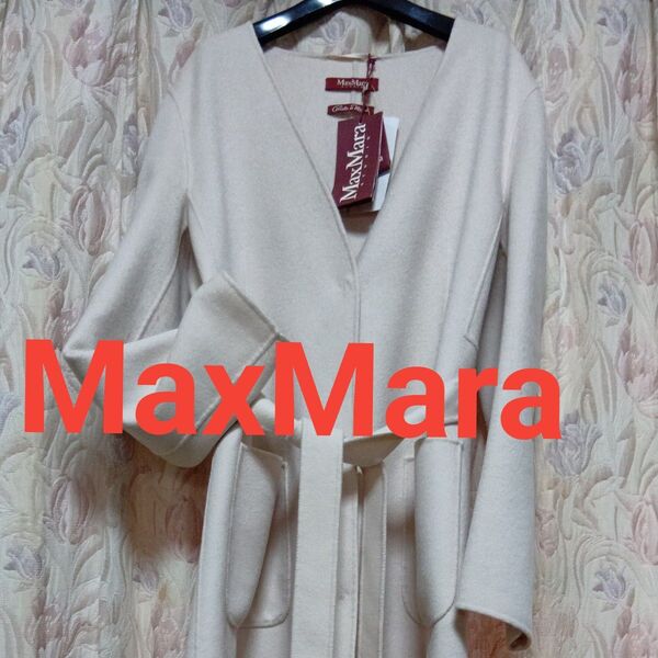 Max Mara マックスマーラ 白タグ ヴァージンウール カシミヤ コート LL