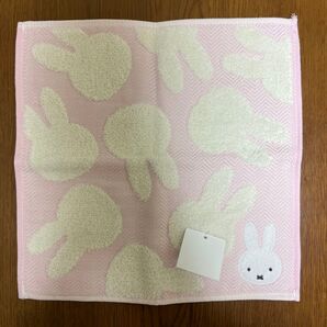 ミッフィー 表ガーゼ裏タオルハンカチ ミッフィーシルエット ピンク