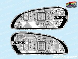 エイプ50/100 タンク デカール ステッカーMCD タイプo8 machine