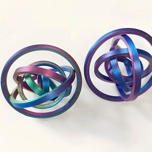 2個セット 3Dプリント 回転フィジェットスピナーリング PLA素材 ストレス解消ギフト