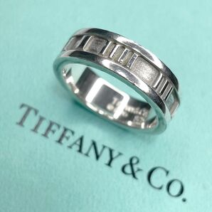 美品 TIFFANY&Co. ティファニー ATLAS アトラス リング 13.5号 結婚 指輪 シルバー 925 大きめ アクセ