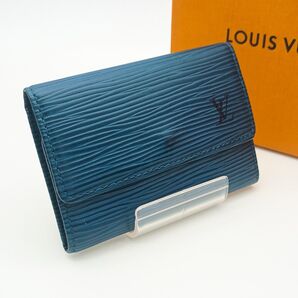 【美品A】ルイヴィトン ミュルティクレ6連 エピ トレドブルー キーケース