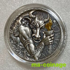 2023 カメルーン 偉大なるギリシャ神話 ミノタウロス 1オンス銀貨アンティーク