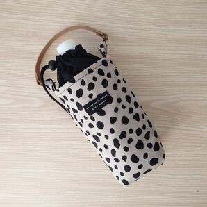 ダルメシアン柄(グレージュ) 保温保冷 ペットボトルホルダー カバー