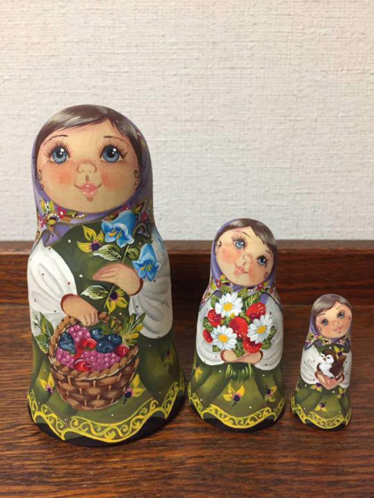 Artículos varios rusos ☆ Matryoshka (3 piezas) del taller de Svetlana Nikolaeva Kovrov raro, trabajos hechos a mano, interior, bienes varios, ornamento, objeto