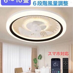 シーリングファンライト DCモーター搭載 リモコンとBluetoothスマホ操作 50cm扇風機