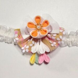 ヘアバンド ベビークリップ 髪飾り お宮参り 百日祝い つまみ細工