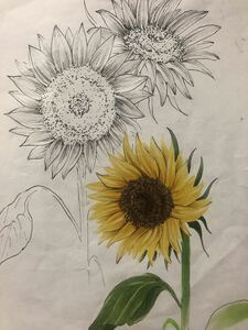 Art hand Auction Flower Series 10 Sunflower, Painting, Japanese painting, others