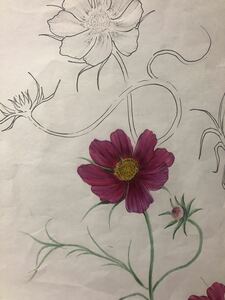 Art hand Auction Flower Series 14 Cosmos, Painting, Japanese painting, others