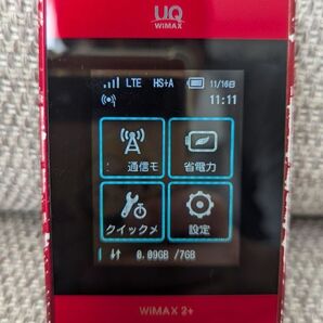 mineo 接続確認済み UQ版 Wi-Fi WALKER WiMAX2+ HWD15 レッド