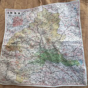 レア レトロ 群馬県 地形図 ハンカチ