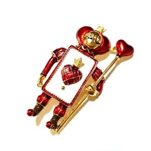 ブローチ ハートの兵士 トランプ 赤 レッド アリス ロマンチック かわいい 可愛い キュート エナメル仕上げ アクセサリーピン