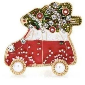 ブローチ クリスマスカー クリスマスツリー 赤いクルマ 車 かわいい 可愛い キュート アクセサリーピン
