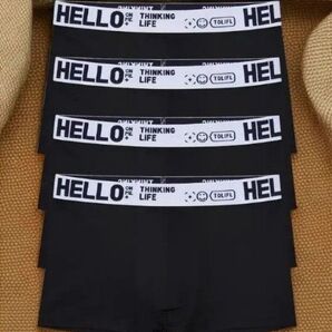 PB-4)【ボクサーブリーフ4枚セット】 Мサイズ72〜74cm ♪安心裏地付 ♪ 前閉じブラック