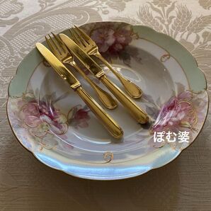 【フランス/ピュイフォルカ】純銀 ヴェルメイユ/ナイフ&フォーク 2セット