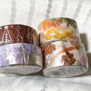 BGM 箔押し 女子文具限定販売 マスキングテープ 4個セット