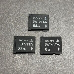 フォーマット済!SONY PSVITA メモリーカード 64GB 32GB 8GB 3枚まとめ