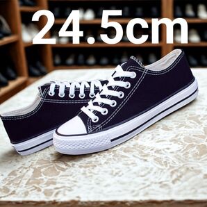 キャンバススニーカー 24.5cm ブラック