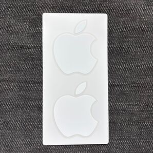 Apple アップル ロゴ ステッカー シール 2枚セット ホワイト
