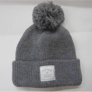 2025 グレー★キャロウェイ ★梵天付き ビーニー・ニット帽★ WOMENS・レディース★C25291215★日本正規品★グレー