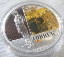 オーストラリア 1ドル銀貨 1oz 2011 限定カラー版 オーストラリアの歴史 トブルク包囲戦 Tobruk 新品レア！ 純銀1オンス プルーフ_画像2