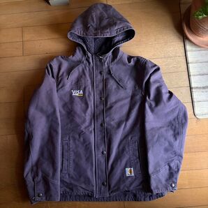 【希少S】Carhartt アクティブジャケット ダックジャケット 企業ロゴ入り