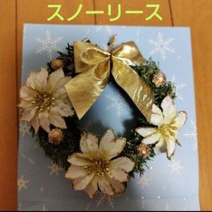 スノーリース クリスマスリース リース 飾り ポインセチア