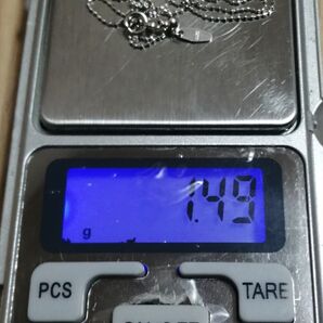 【長め約45センチ!激安!】251137 k18wg 約1.49g カットボール ネックレス チェーン