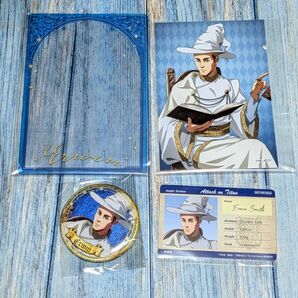 進撃の巨人 ケース付きブロマイド ラメキラ缶バッジ 特典プロフィールカード セット エルヴィン 魔法使い
