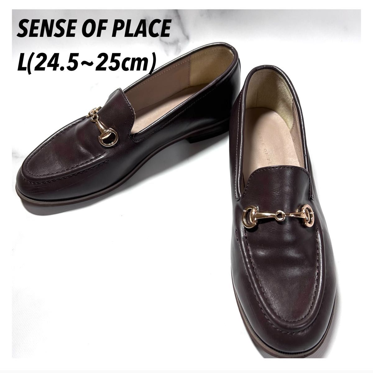 【傷あり】センスオブプレイス SENSE OF PLACE ビットローファー アーバンリサーチ L 24.5~25cm ブラウン