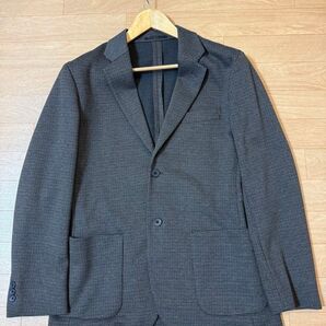 ユニクロ コンフォート2Bジャケット L チドリ柄 ブラウン