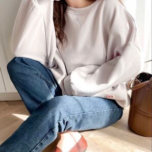 《JaVaジャバ コラボ》ボリューム袖 冬も使える 裏起毛 ビッグシルエット オーバーサイズ トレーナー(長袖) Java