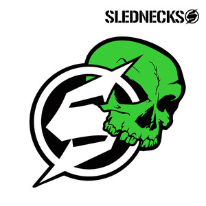 スレッドネックス 12インチ ロゴ ステッカー SLEDNECKS 12inch Arrow Sticker (Neon Green) デカール シート ダイカット スノーモービル