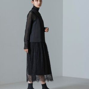 nano universeナノユニバースレース切替サテンキャミワンピース