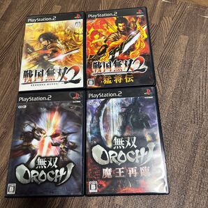 PS2 戦国無双2&猛将伝 無双OROCHI無印&魔王再臨 4本セット