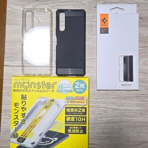 ソニー sony xperia エクスペリア 5 iv spigen ケースもろもろ モンスターガラスフィルム1枚
